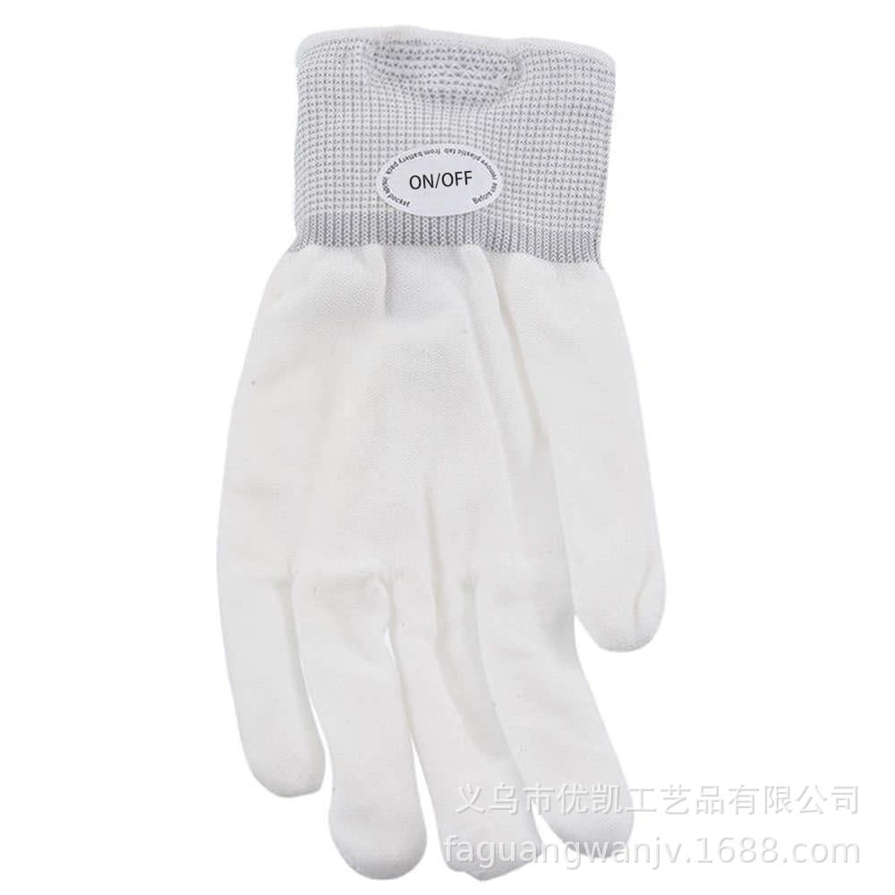 LED Glowing Show Gloves Novelty Hand Bone Glowing Gloves Rainbow Halloween Christmas Glowing Gift Gloves