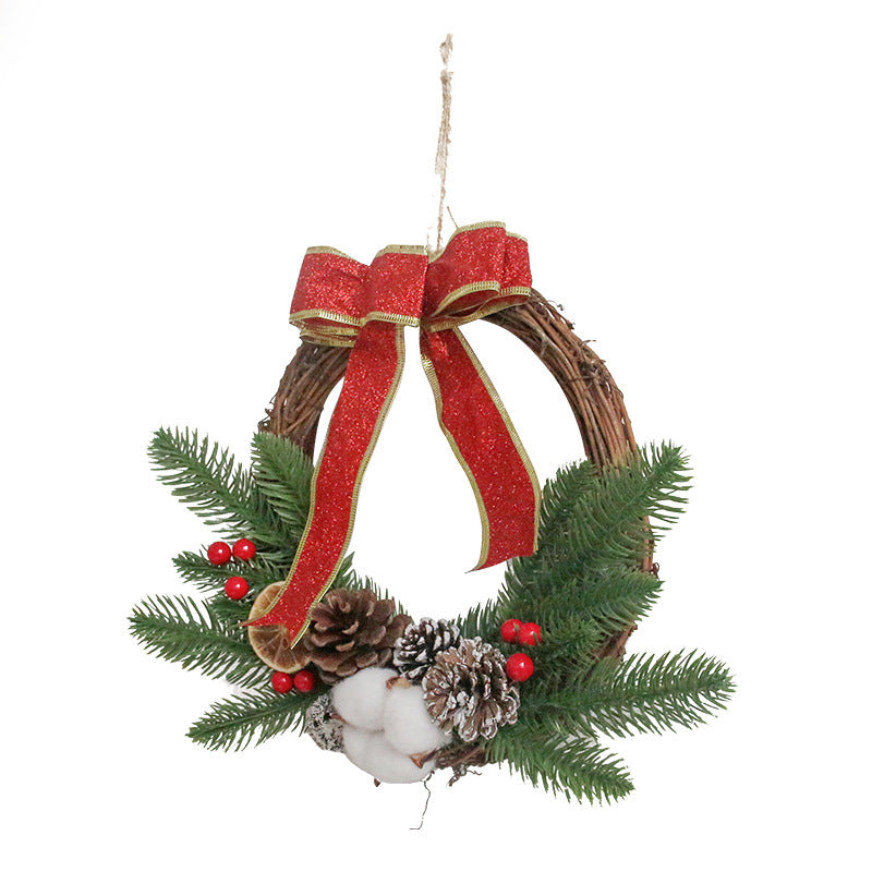 Glowing red Christmas wreath Christmas tree decoration doorplate pendant