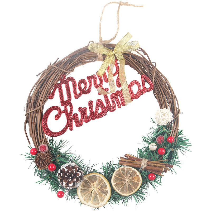 Glowing red Christmas wreath Christmas tree decoration doorplate pendant