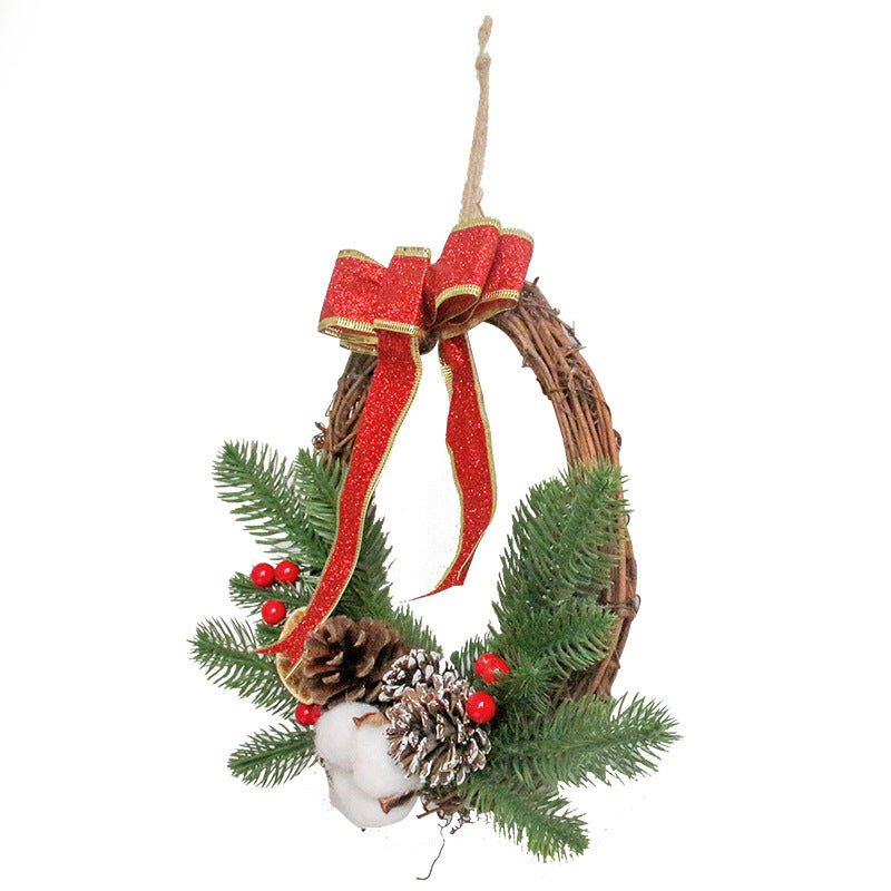 Glowing red Christmas wreath Christmas tree decoration doorplate pendant