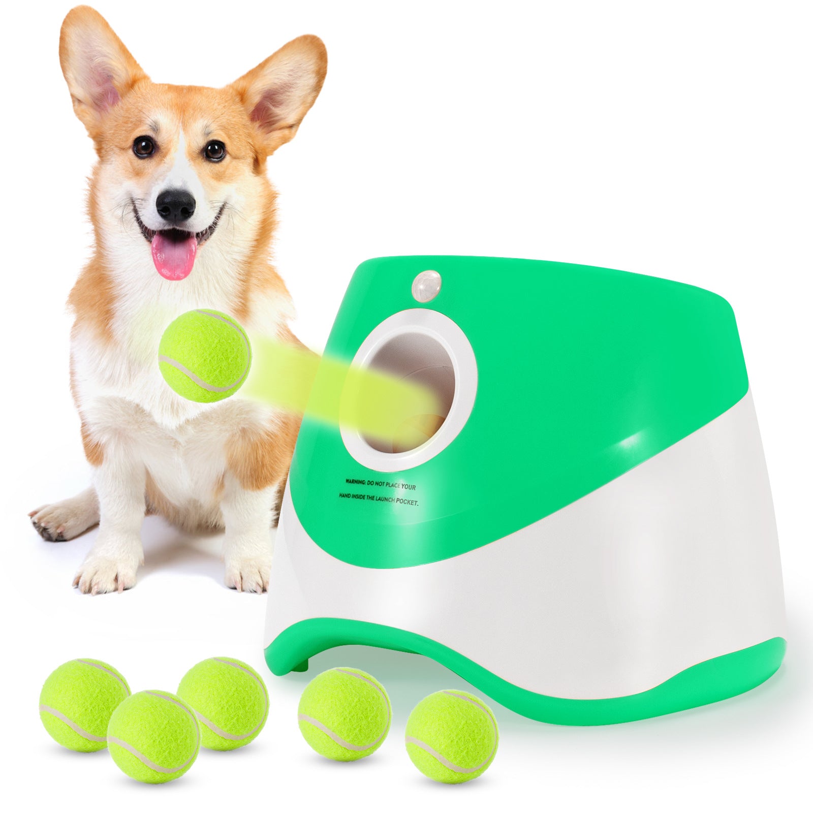 New Pet Ball Throwing Device Outdoor Elastic Tennis Launcher Dog Toy Automatic Ball Machine Net Red